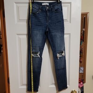 Kancan Women's Blue Distressed Jeans